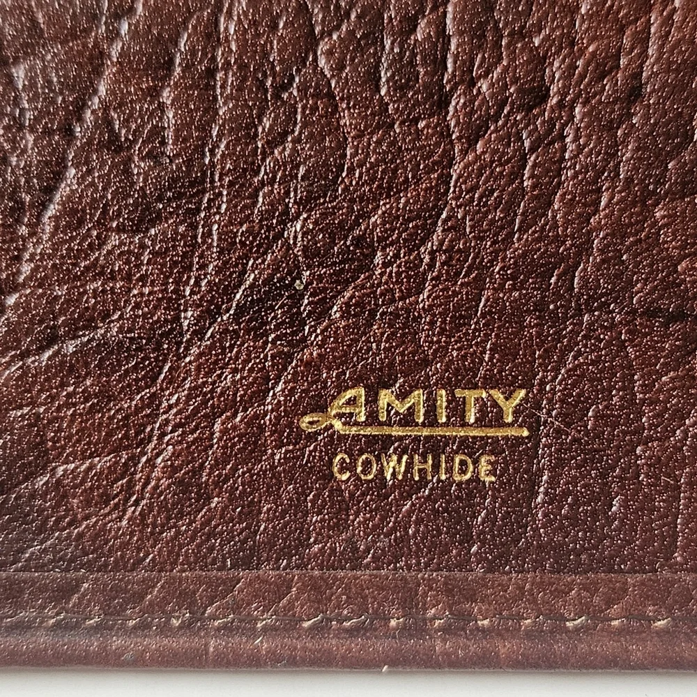Men's Vintage BillFold Wallet, Cowhide Leather by Amity, Made in the USA
